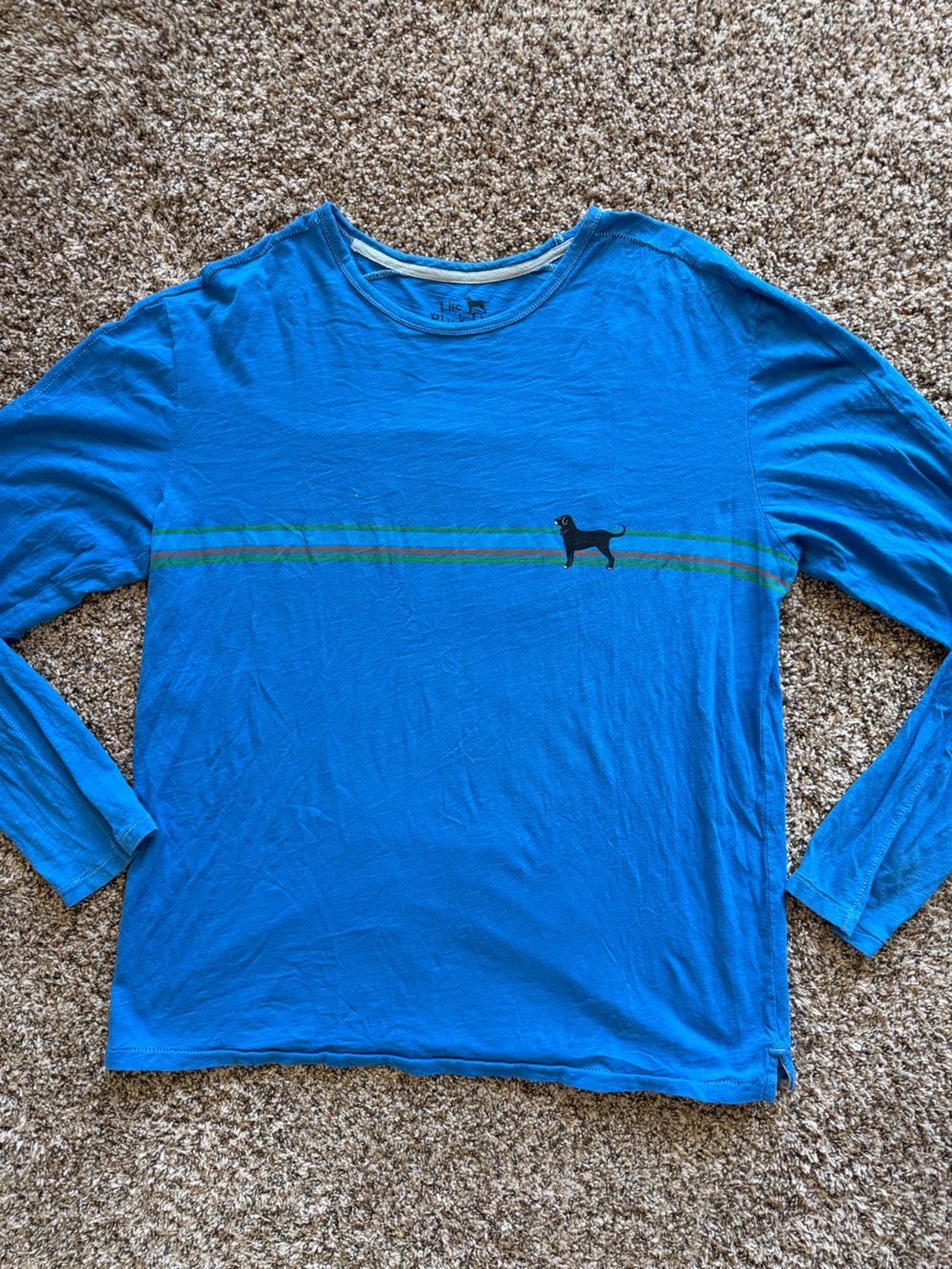 The Black Dog Shirt Large Blue Outdoor Long Sleeve Marthas Vineyard Embroidered